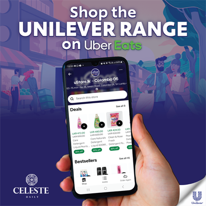 යුනිලිවර් uStore.lk, Uber Eats සහ Celeste Daily සමඟ සහයෝගීතාවයකට