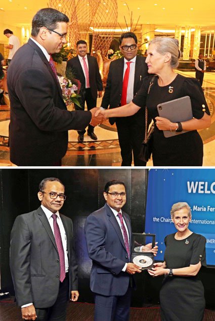 කොමර්ෂල් බැංකුව ICC සභාපතිනි මාරියා ෆර්නැන්ඩා ගාසා උත්සවාකාරව පිළිගනී