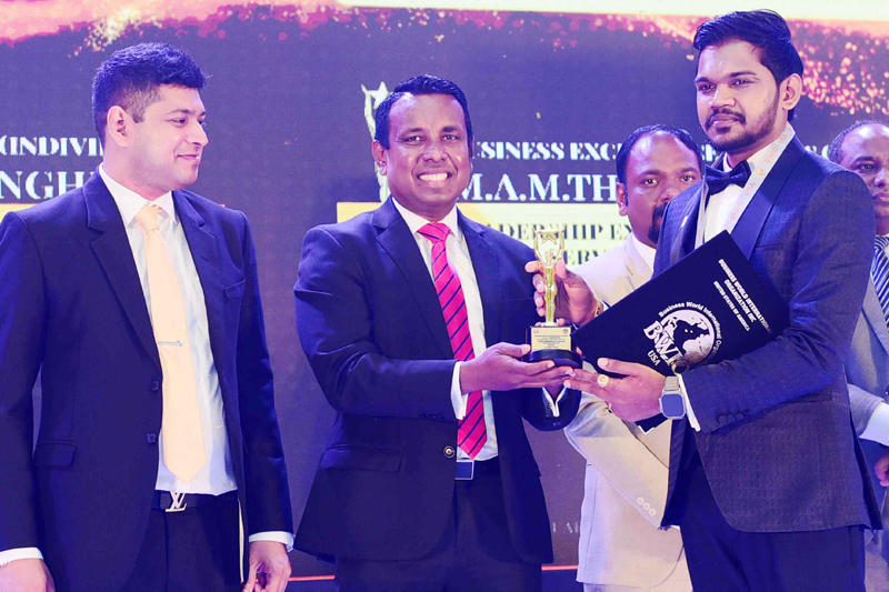 Sanjeewanie Ayurveda and CEO H. M. D. S. Sandakelum shine at Business World International Awards