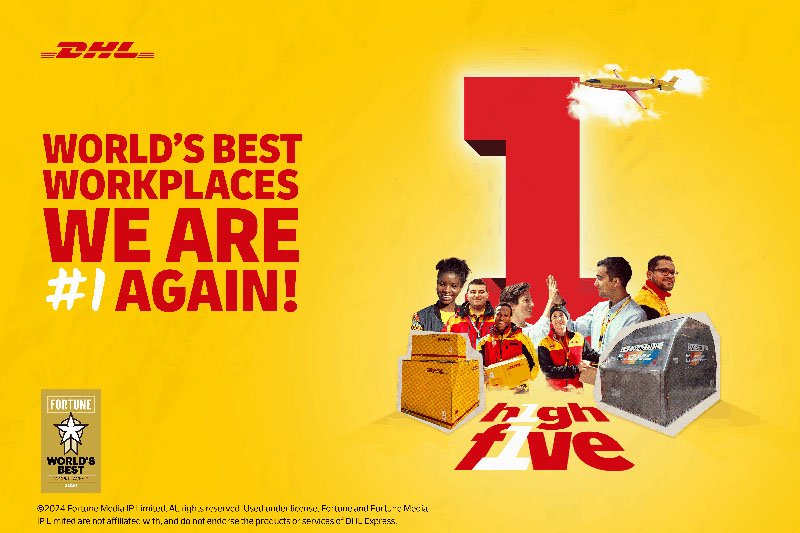 DHL Express, ලොව හොඳම සේවා ස්ථාන අතරින් පළමු ස්ථානයට තේරී පත්වේ