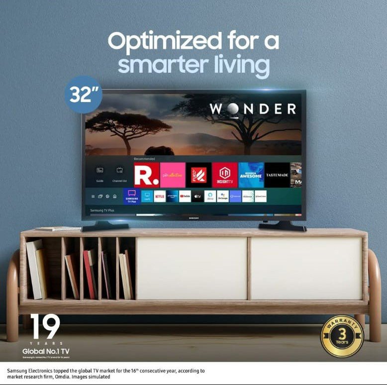 හිතේ හැටියට TV බලන්න සිහින් නිමාවකින් යුත් තිරයක් සහිත ආකර්ෂණීය Samsung 32″ HD ස්මාර්ට් TV එකක් අදම ගෙදර ගෙනියන්න