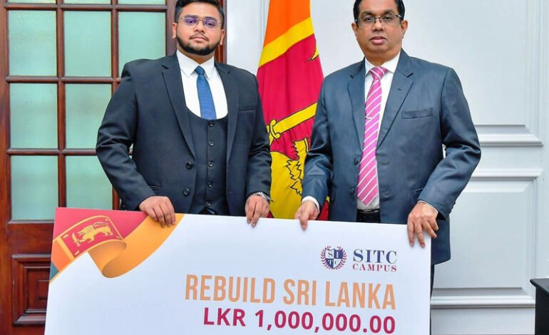 SITC Campus Donates Rs. 1 Million to ‘Rebuild Sri Lanka’ Fund