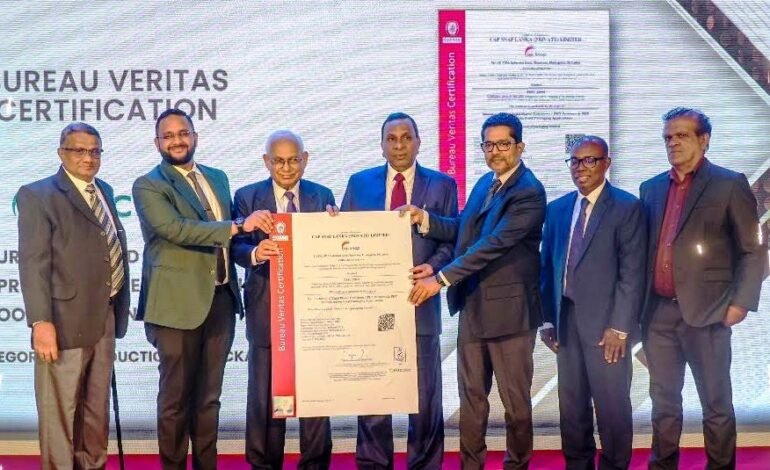 Cap Snap Lanka ISO-FSSC ඇතුළු ජාත්‍යන්තර සහතික 6ක් හිමි කරගනී