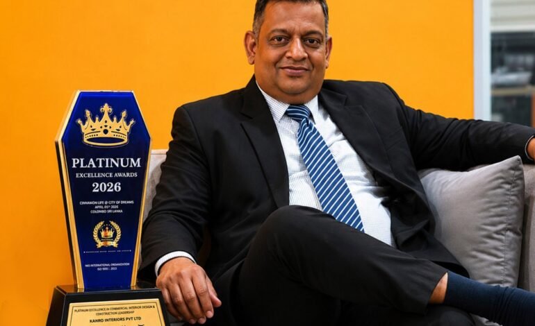 Kanro Interiors සමාගමට Platinum Excellence සම්මාන දිනයි
